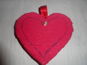 Топиарий " Сердце" из гофрированной бумаги