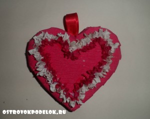 Топиарий " Сердце" из гофрированной бумаги