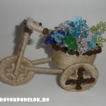 мастер класс: Велосипед из шпагата с бисерными веточками.